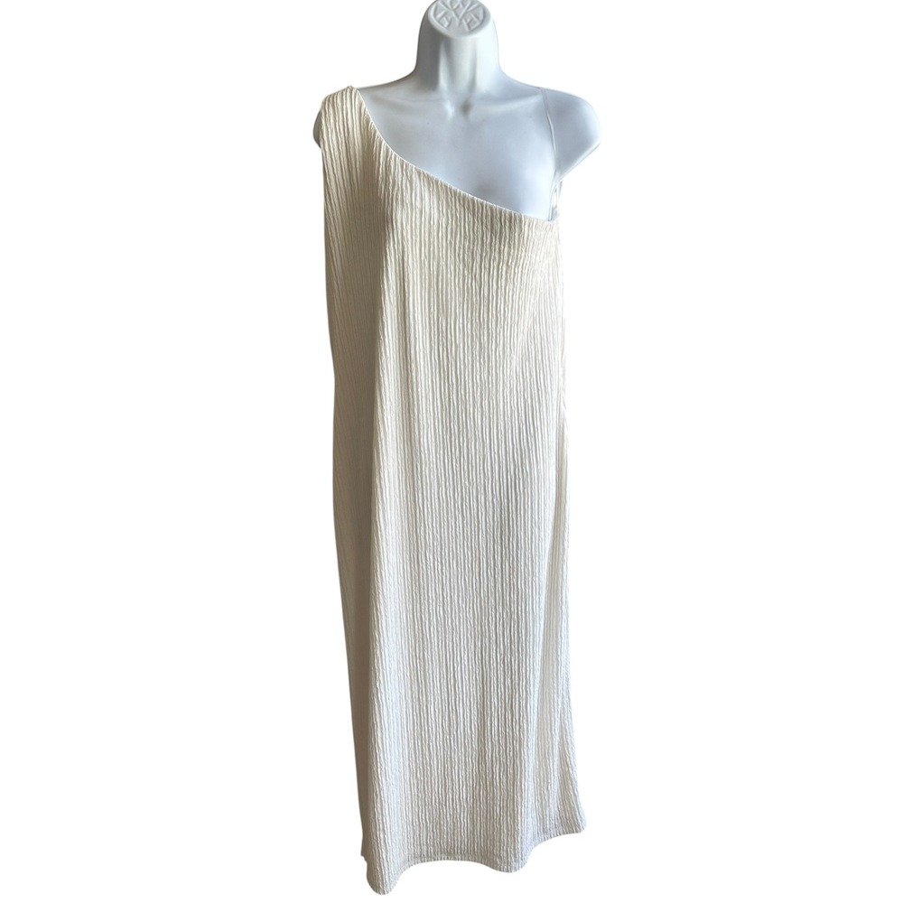 Bar III One Shoulder Maxi Dress Glamazon Textured Party Cocktail Large NWT